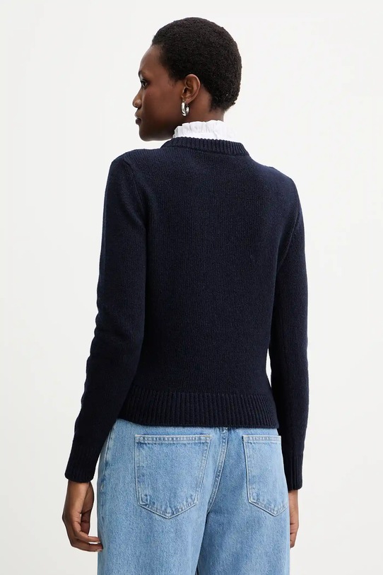 Одежда Шерстяной свитер Luisa Spagnoli 100116 тёмно-синий