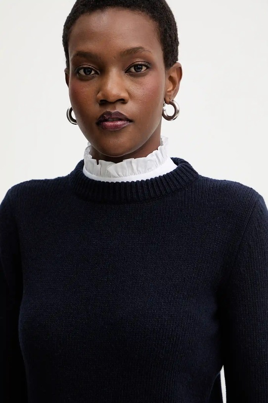 Шерстяной свитер Luisa Spagnoli тёмно-синий 100116