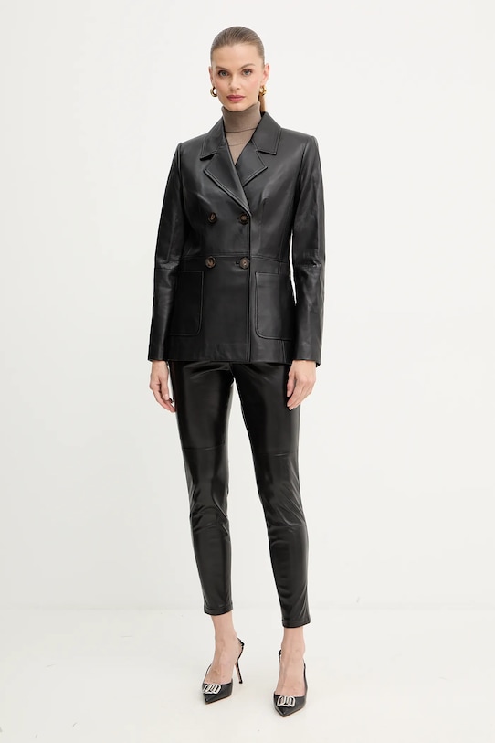 Luisa Spagnoli pulover de lână 100106 maro AW25