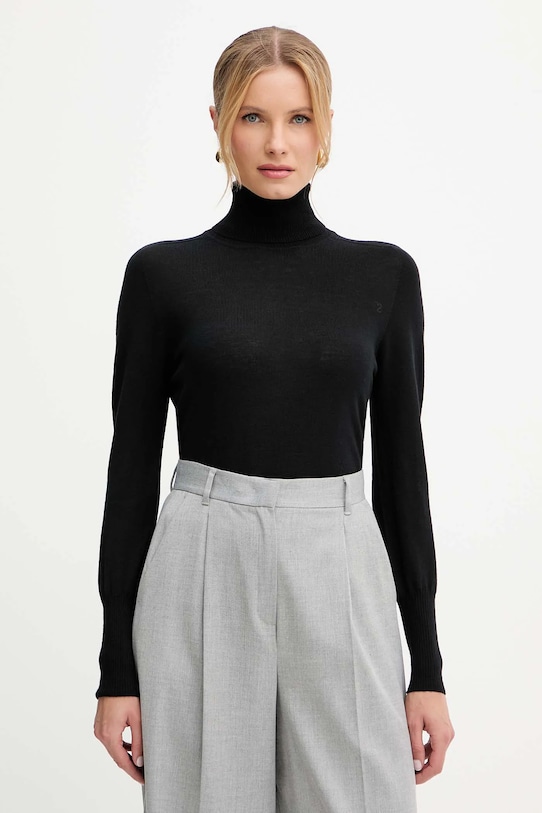 Вълнен пуловер Luisa Spagnoli вълна черен 100106