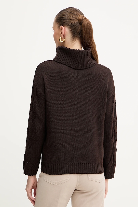 Odzież Luisa Spagnoli sweter wełniany 100173 brązowy