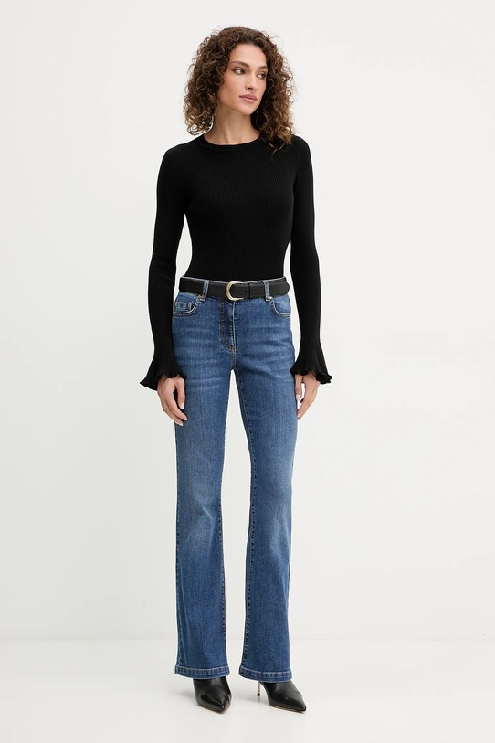 Luisa Spagnoli pulover de lână 100119 negru AW25