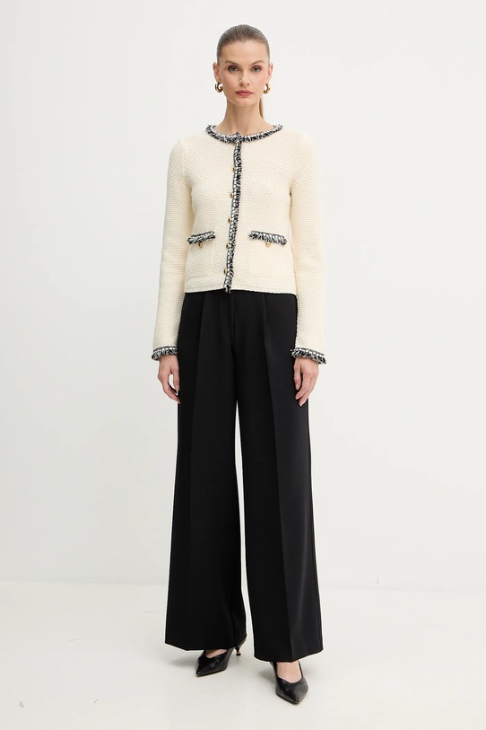 Luisa Spagnoli kardigan z dodatkiem wełny 100088 beżowy AW25