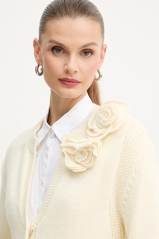 Luisa Spagnoli cardigan din amestec de lână bej 100080