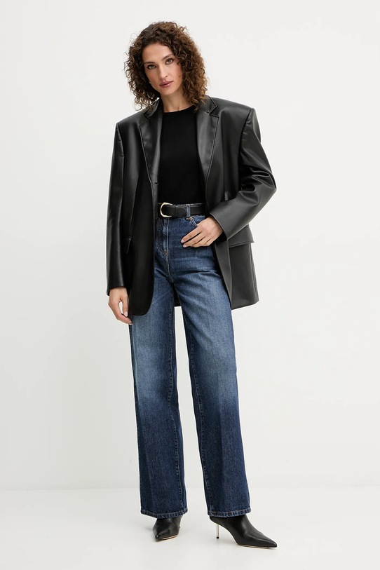 Luisa Spagnoli pulover de lână 100104 negru AW25