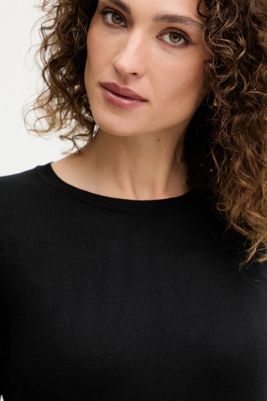Luisa Spagnoli pulover de lână negru 100104