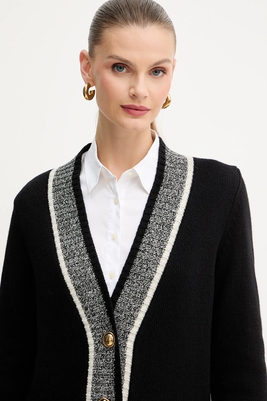 Luisa Spagnoli kardigan wełniany czarny 100206