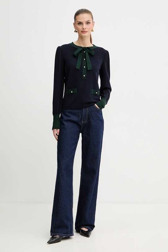 Luisa Spagnoli sweter wełniany 100211 granatowy AW25