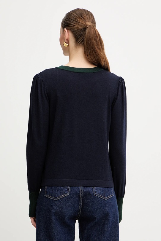 Odzież Luisa Spagnoli sweter wełniany 100211 granatowy