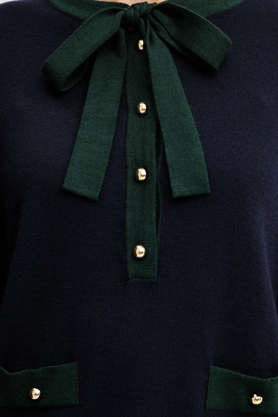 Luisa Spagnoli sweter wełniany 100211 granatowy