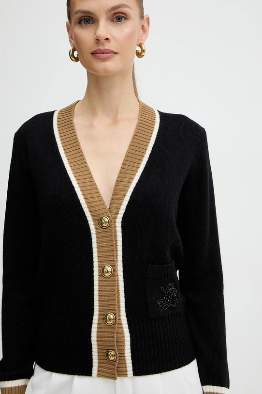 Luisa Spagnoli kardigan wełniany czarny 100239