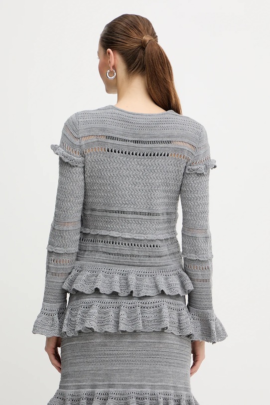 Odzież Luisa Spagnoli sweter wełniany 100222 szary