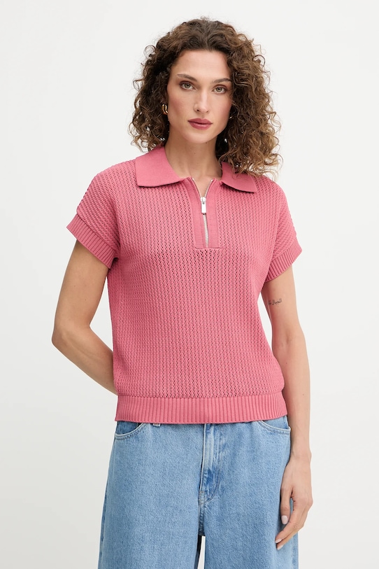 Morgan tricou polo uni roz MLAOS
