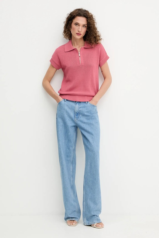 Morgan tricou polo MLAOS roz AW25
