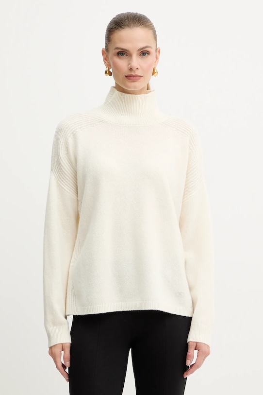 Liu Jo sweter wełniany wełna beżowy MF5059.MS009