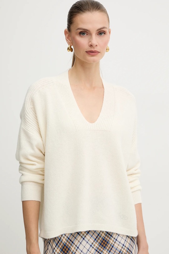 Liu Jo gyapjú pulóver bézs MF5060.MS009