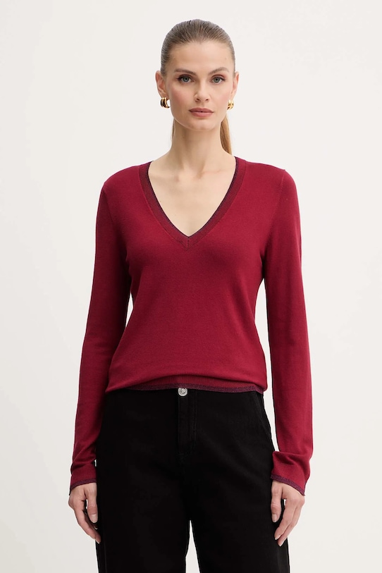 Liu Jo pulover subtiri burgundia MF5227.MS49I