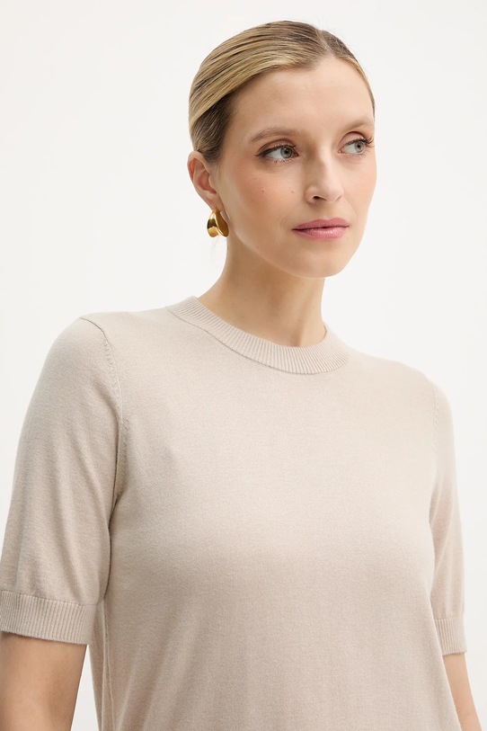 Liu Jo tricou din lână bej MF5377.MA16R