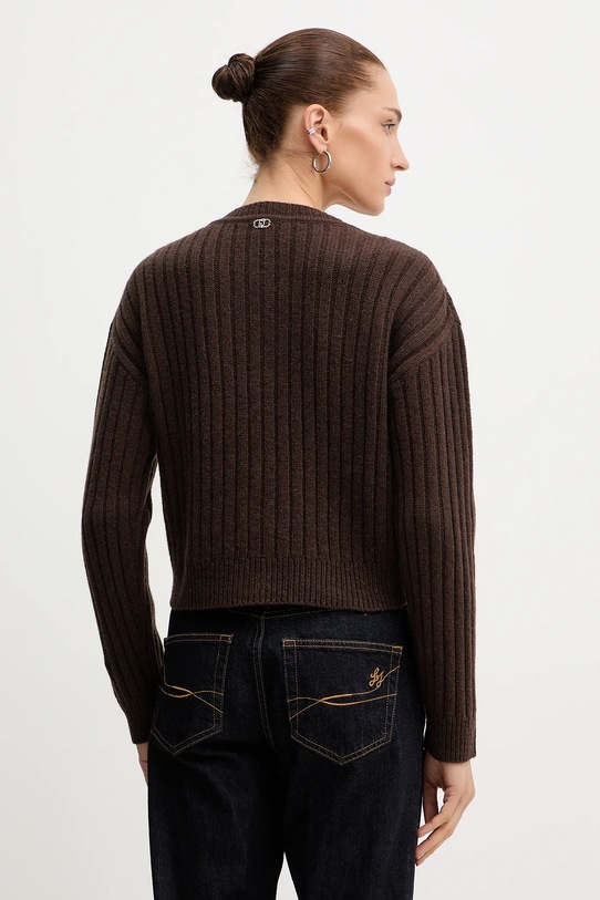 Odzież Liu Jo kardigan z dodatkiem wełny MF5423.MS040 brązowy