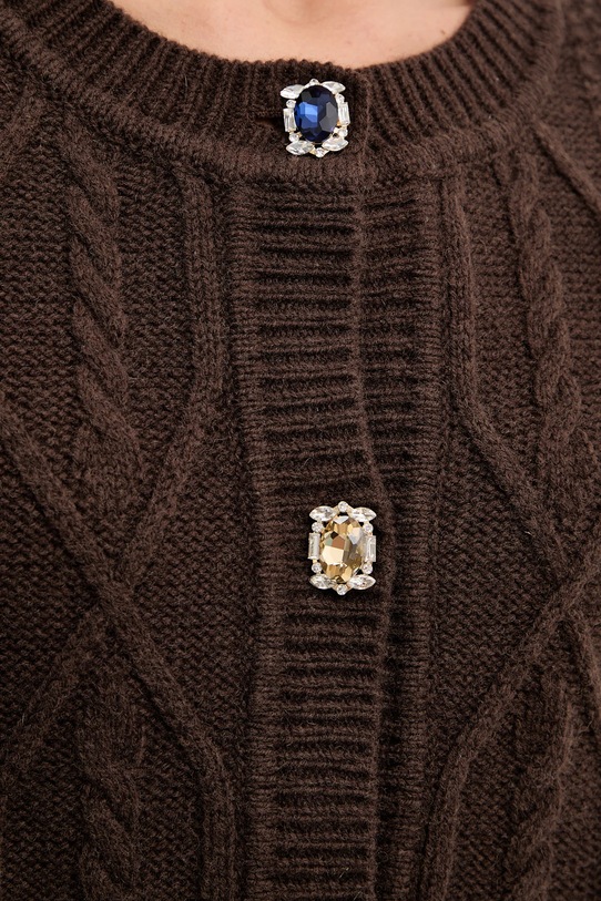 Liu Jo kardigan z dodatkiem wełny MF5423.MS040 brązowy