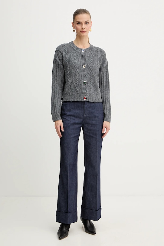 Liu Jo cardigan din amestec de lână MF5423.MS040 gri AW25