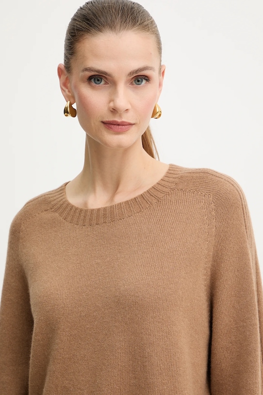 Liu Jo sweter z dodatkiem wełny brązowy MF5444.MS76L