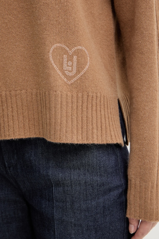 Liu Jo sweter z dodatkiem wełny MF5444.MS76L brązowy