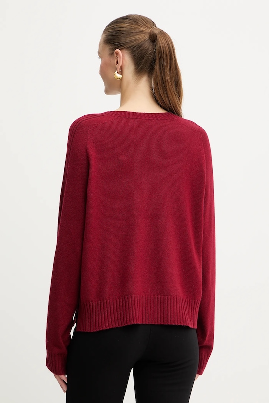 Odzież Liu Jo sweter z dodatkiem wełny MF5444.MS76L bordowy
