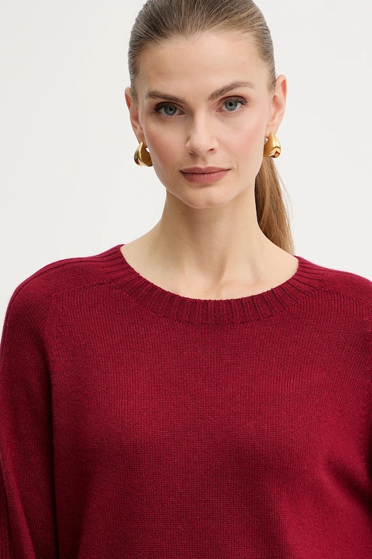 Liu Jo sweter z dodatkiem wełny bordowy MF5444.MS76L