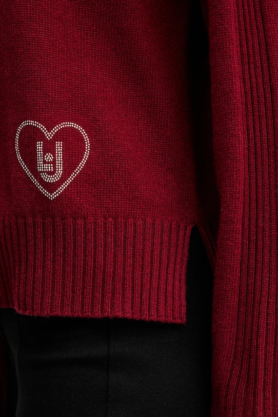 Liu Jo sweter z dodatkiem wełny MF5444.MS76L bordowy