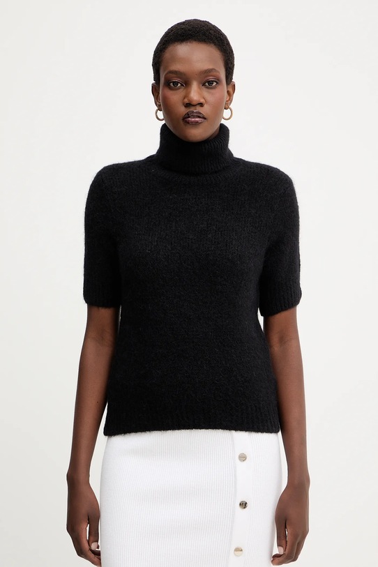 Liu Jo sweter z dodatkiem wełny średniej grubości czarny MF5468.MA80Q
