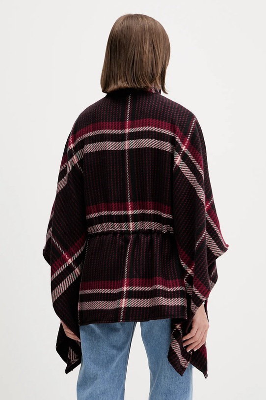 Odzież Desigual poncho CHECKS ALDAMA 25WAIA11 bordowy
