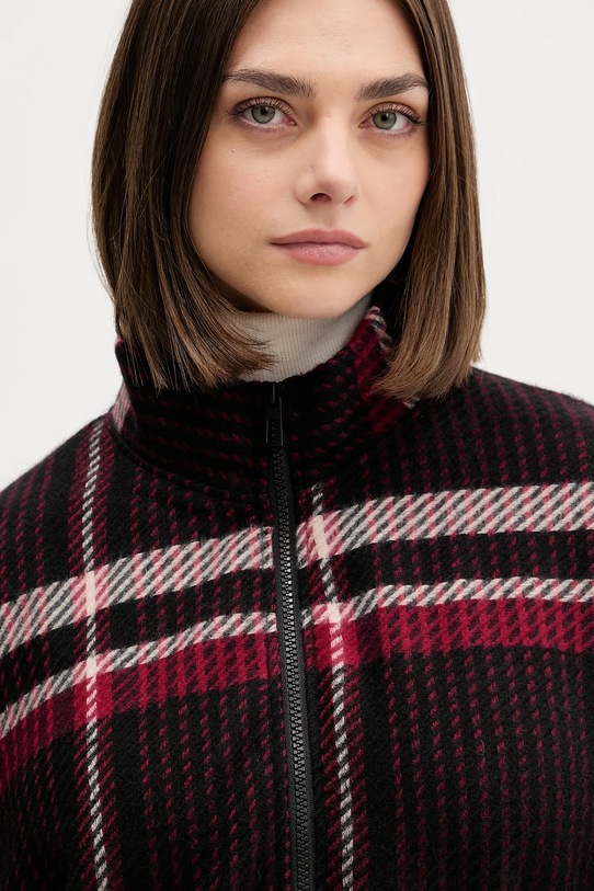 Desigual poncho CHECKS ALDAMA bordowy 25WAIA11
