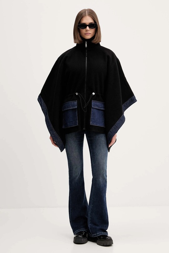 Desigual poncho DENIM ALDAMA 25WAIA15 czarny AW25