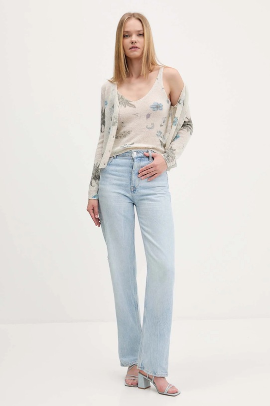 Desigual kardigan z domieszką wełny ESTOCOLMO 25WWJF14 beżowy AW25