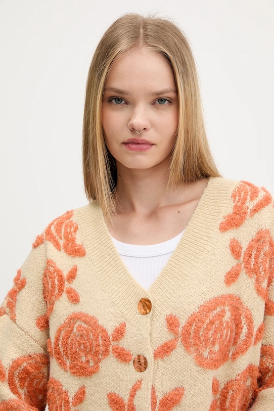 Жилетка с вълна Desigual CARTER бежов 25WWJF22