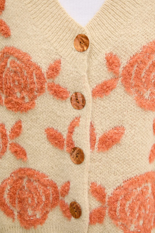 Desigual kardigan z domieszką wełny CARTER 25WWJF22 beżowy