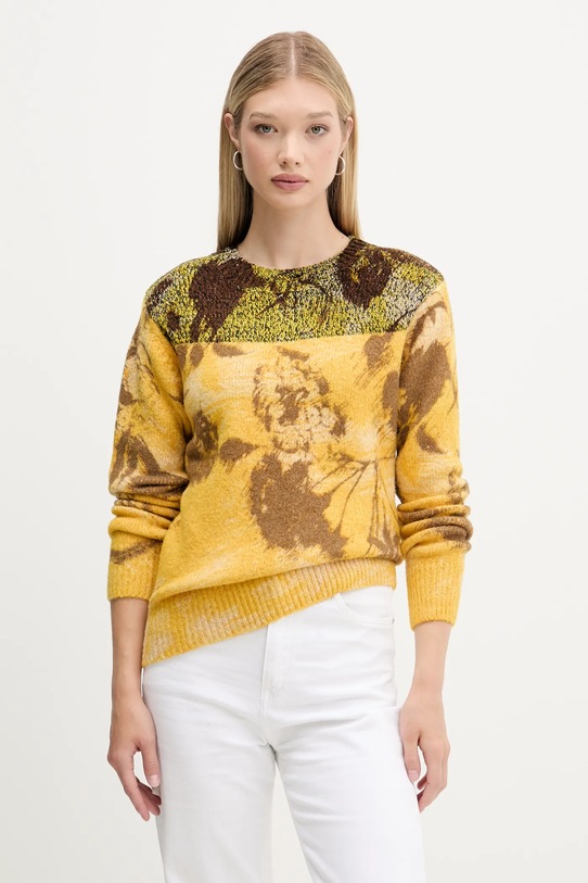 Свитер с примесью шерсти Desigual ADAK с добавлением шерсти жёлтый 25WWJF30