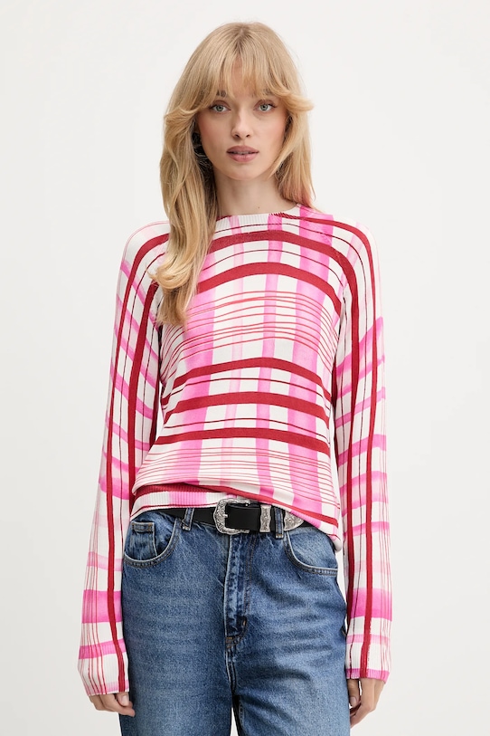 Desigual maglione NORUEGA a maglia fine rosa 25WWJF41
