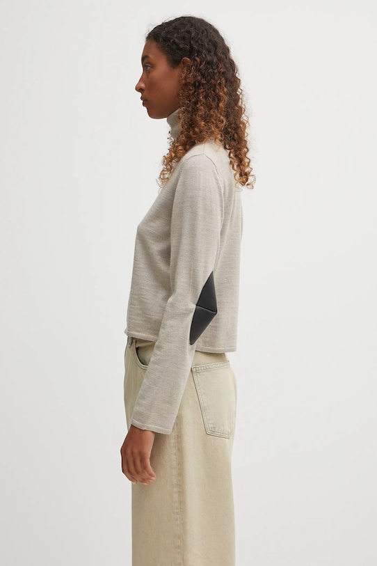 Vlněný svetr MM6 Maison Margiela S52HA0296.M13133.806M béžová AW25