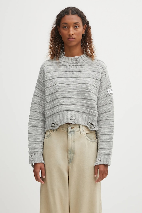 Vlnený sveter MM6 Maison Margiela vlna sivá S52HL0031.M13040.857M