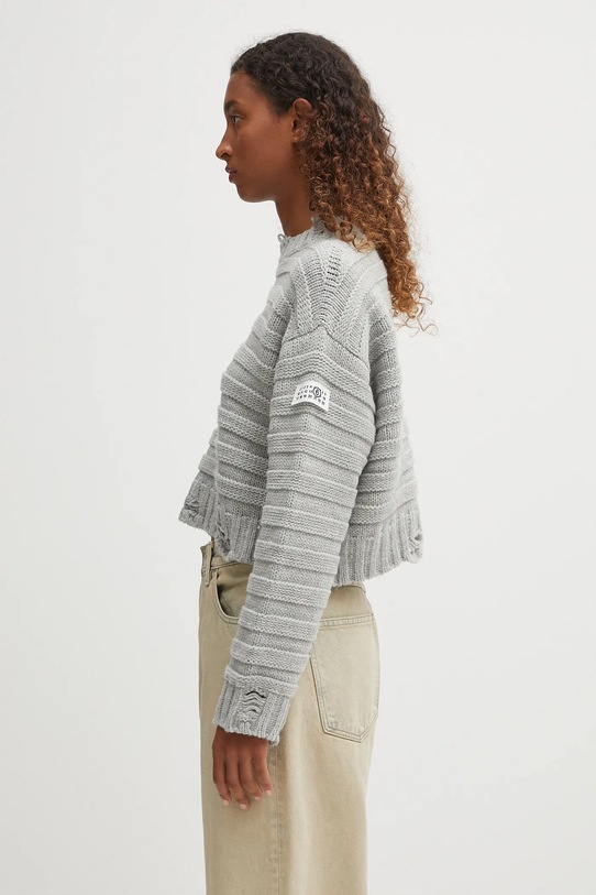 MM6 Maison Margiela sweter wełniany S52HL0031.M13040.857M szary AW25