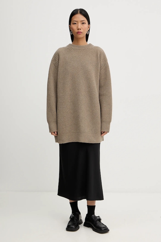 MM6 Maison Margiela sweter z dodatkiem wełny S62HL0042.M13193.114 beżowy AW25