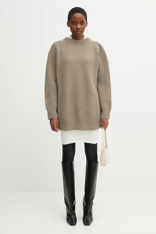 Пуловер с вълна MM6 Maison Margiela S62HL0042.M13193.114 бежов