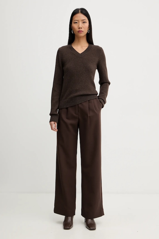 MM6 Maison Margiela sweter z dodatkiem wełny S62HN0007.M13187.144 brązowy AW25