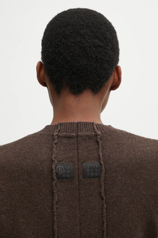 MM6 Maison Margiela sweter z dodatkiem wełny brązowy S62HN0007.M13187.144