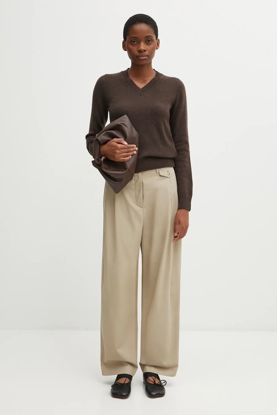 MM6 Maison Margiela sweter z dodatkiem wełny S62HN0007.M13187.144 brązowy