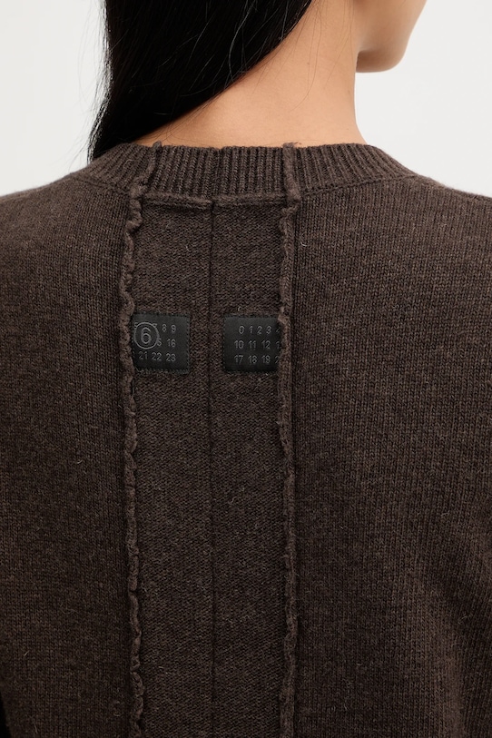 MM6 Maison Margiela sweter z dodatkiem wełny S62HN0007.M13187.144 brązowy
