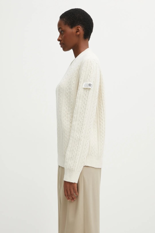 Пуловер с вълна MM6 Maison Margiela S62HN0008.M13195.102 бежов AW25