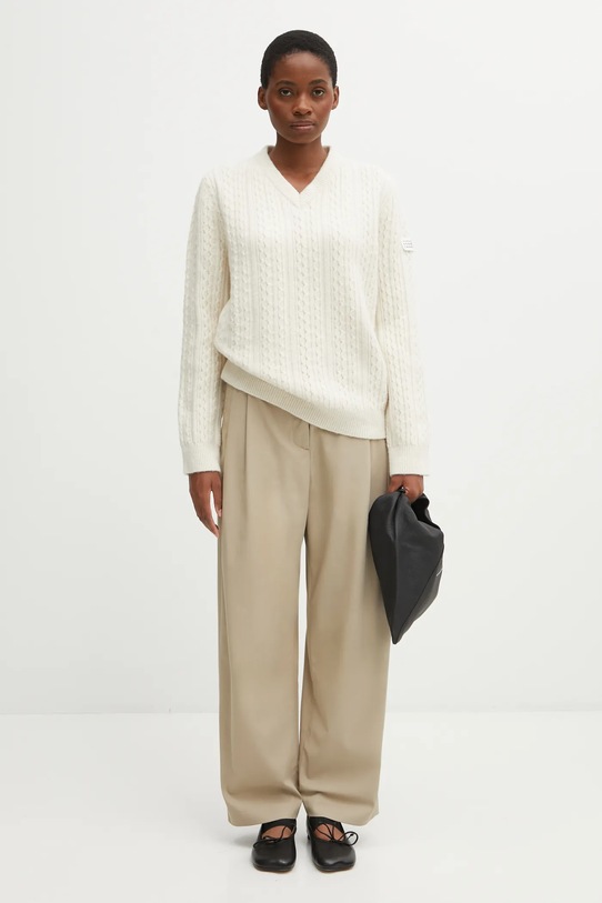 Пуловер с вълна MM6 Maison Margiela S62HN0008.M13195.102 бежов